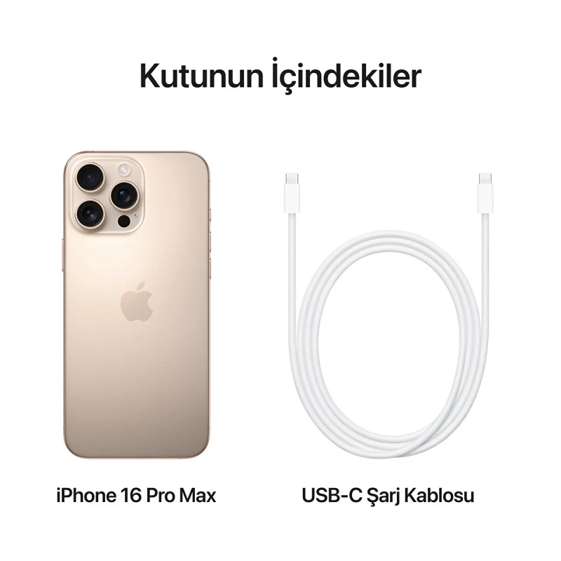 Apple iPhone 16 Pro Max 256 GB Çöl Titanyum (Apple Türkiye Garantili)